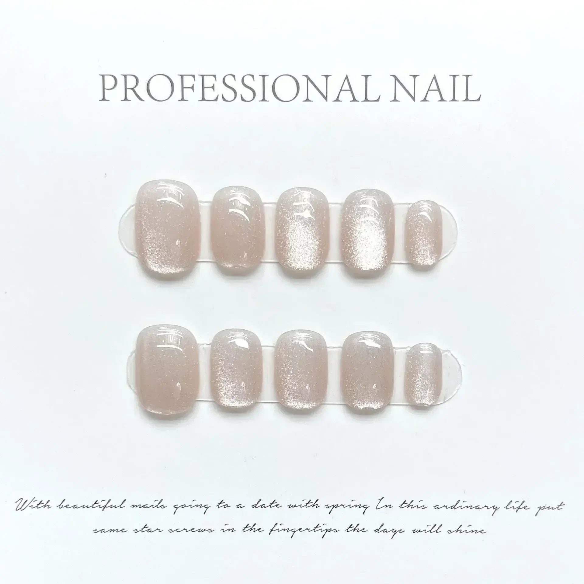 10Pcs Red Handmade Press On Nails Short French Cat Eye Full Cover Snowflakes Design False Nails Manicure Wearable Nail Tips Art