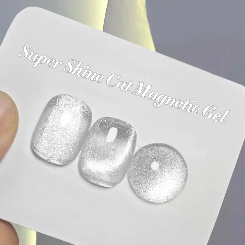 BORN PRETTY Sparkling Glass Bead Cat Magnetic Gel Nail Polish Reflective Magnetic Gel Nude Jelly Color Semi Permanent Varnish