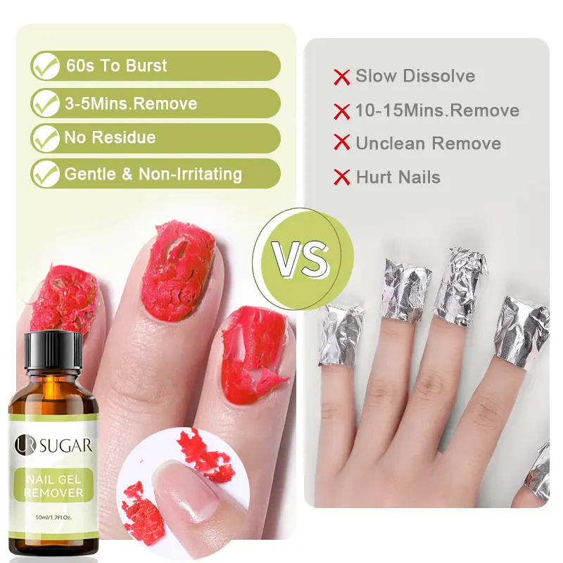 UR SUGAR 50ml Quick Nail Gel Remover Clean Magic UV Gel Delete Varnish Semi Permanent Soak Off UV LED Manicure Nail Art CareTool