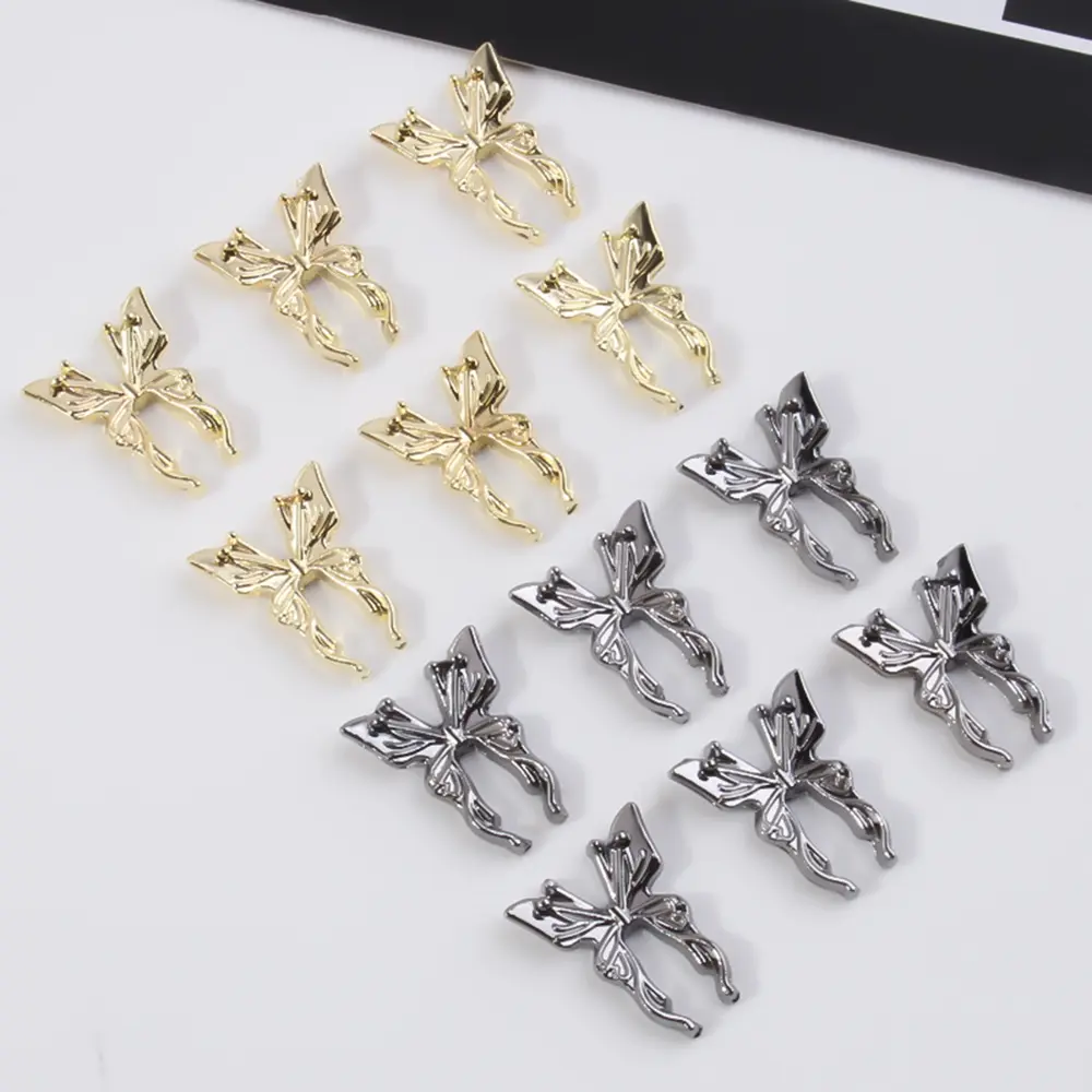 10/20pcs Gold/Silver Liquid Metal Butterfly Nail Charms Alloy Nail Rhinestones Butterflies Wings Jewels Nail Supplies Decoration