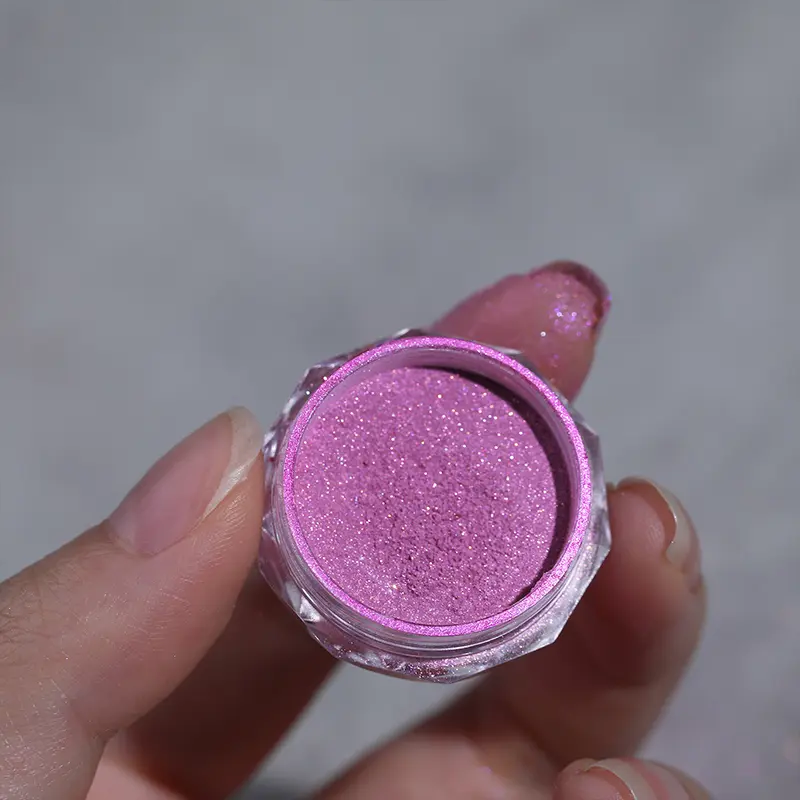 Gradient Pearl Nails Dust Glitter changing color rose pink white Rubbing on Powder Shell Pigment Nail Art Supplies