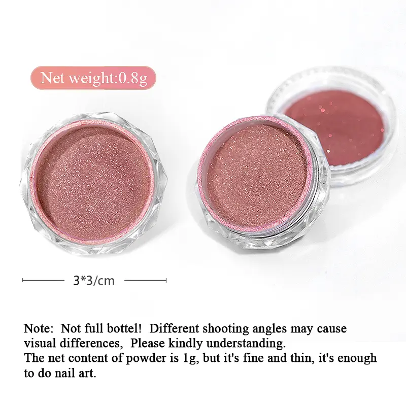 Gradient Pearl Nails Dust Glitter changing color rose pink white Rubbing on Powder Shell Pigment Nail Art Supplies
