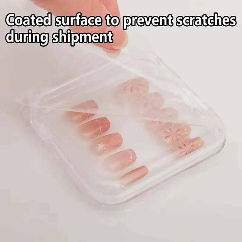 10Pcs Transparent Plastic Nail Storage Box Set Acrylic Press-On Nail Organizer for False Nails Display and Salon Essentials