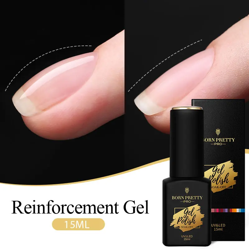 BORN PRETTY Pro 15ml Reinforcement Gel Nail Polish Self Leveling Nail Strengthen Base Top Coat Soak Off Nail Art Function Gel