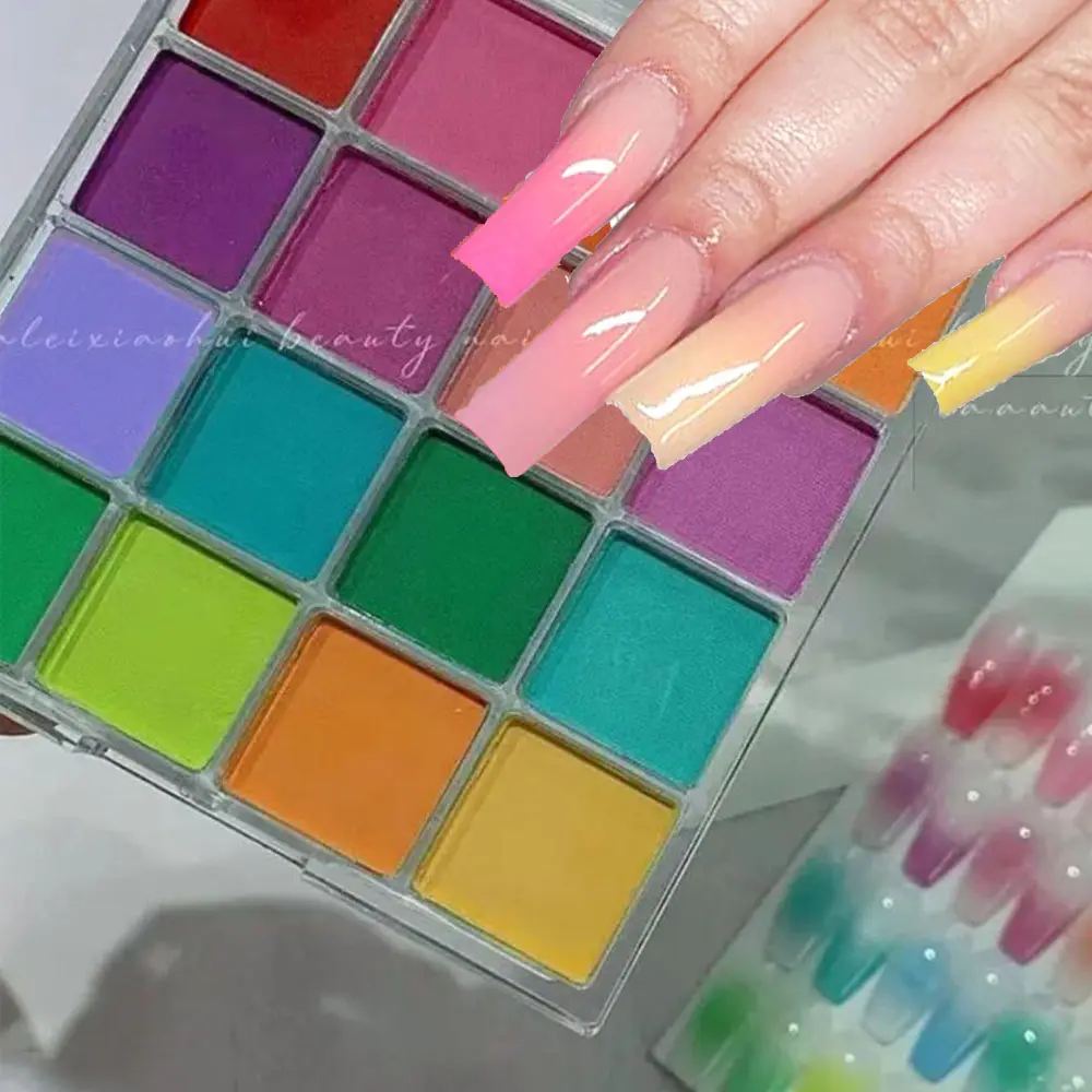 4/6/9/16Color Nail Pigment Powder Palette Set Gradien Ombre Powder Rubbing On Nails Gradual Change Powder For Eyeshadow Manicure
