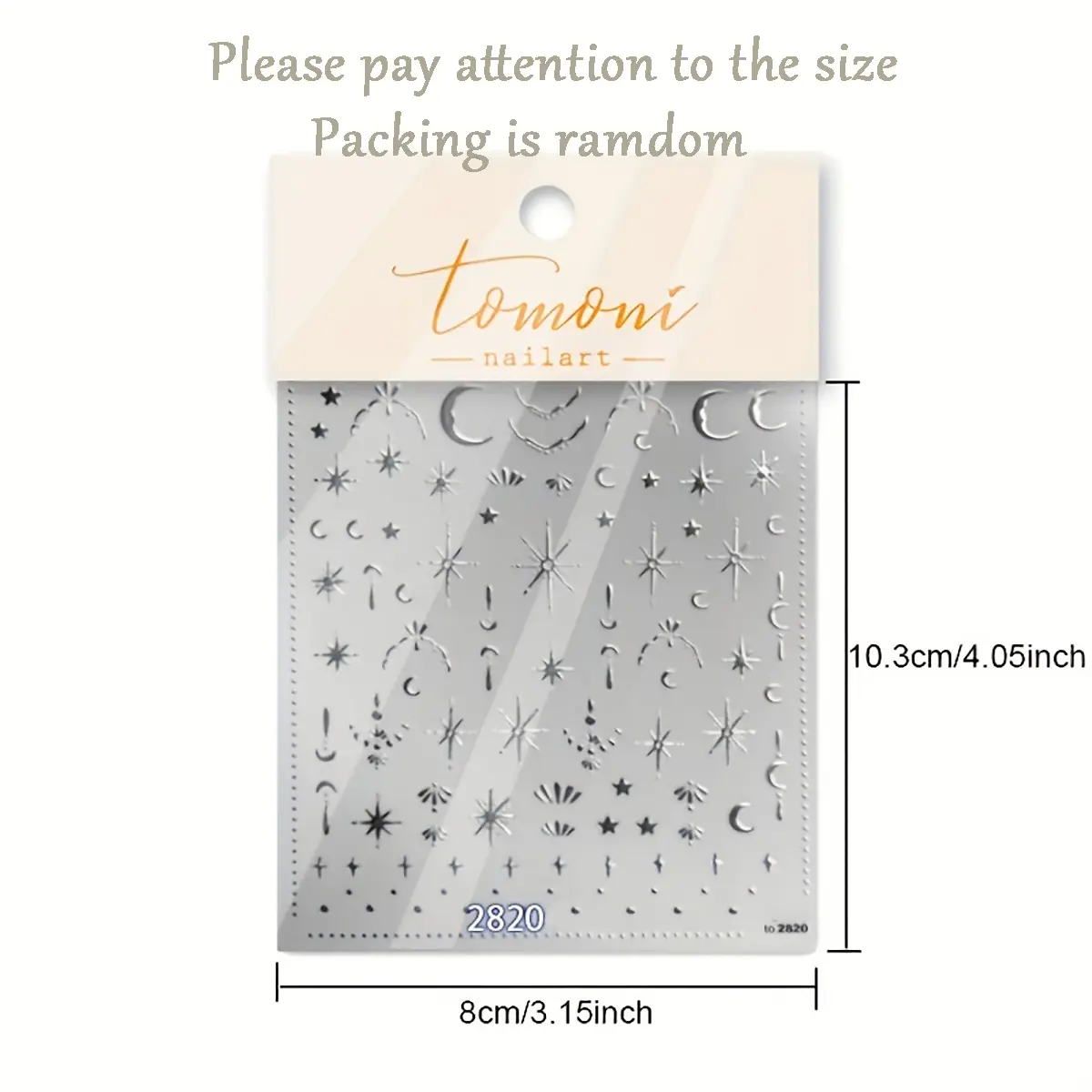 5D Moon Star Nail Stickers Embossed Self-Adhesive 2PCS Nail Art Decals for Women Girls Manicure Salon Party Wedding DIY