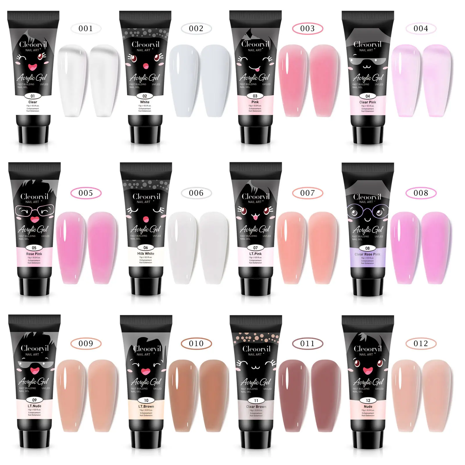 15ml/30ml Nail Extension Gel Nail Build Poly Nail Acrylic Gel UV LED Quick Extension of Crystal Model Painless Crystal Glue