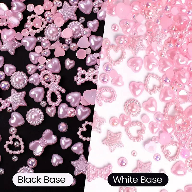 50 Pcs Y2K 3D Pearls Nail Charms Heart Star Moon Nail Art Charms Mixed  Nail Charms For DIY Manicure Crafts Jewelry Accessories