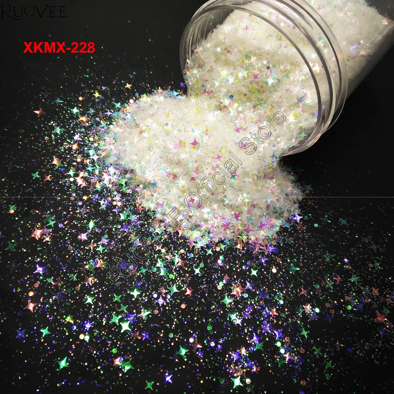 Mix Star Moon Iridescent Rainbow Color Nail Glitter Art Chunky Sequin Spangle Shape for Christmas Craft Body Makeup Facepaint