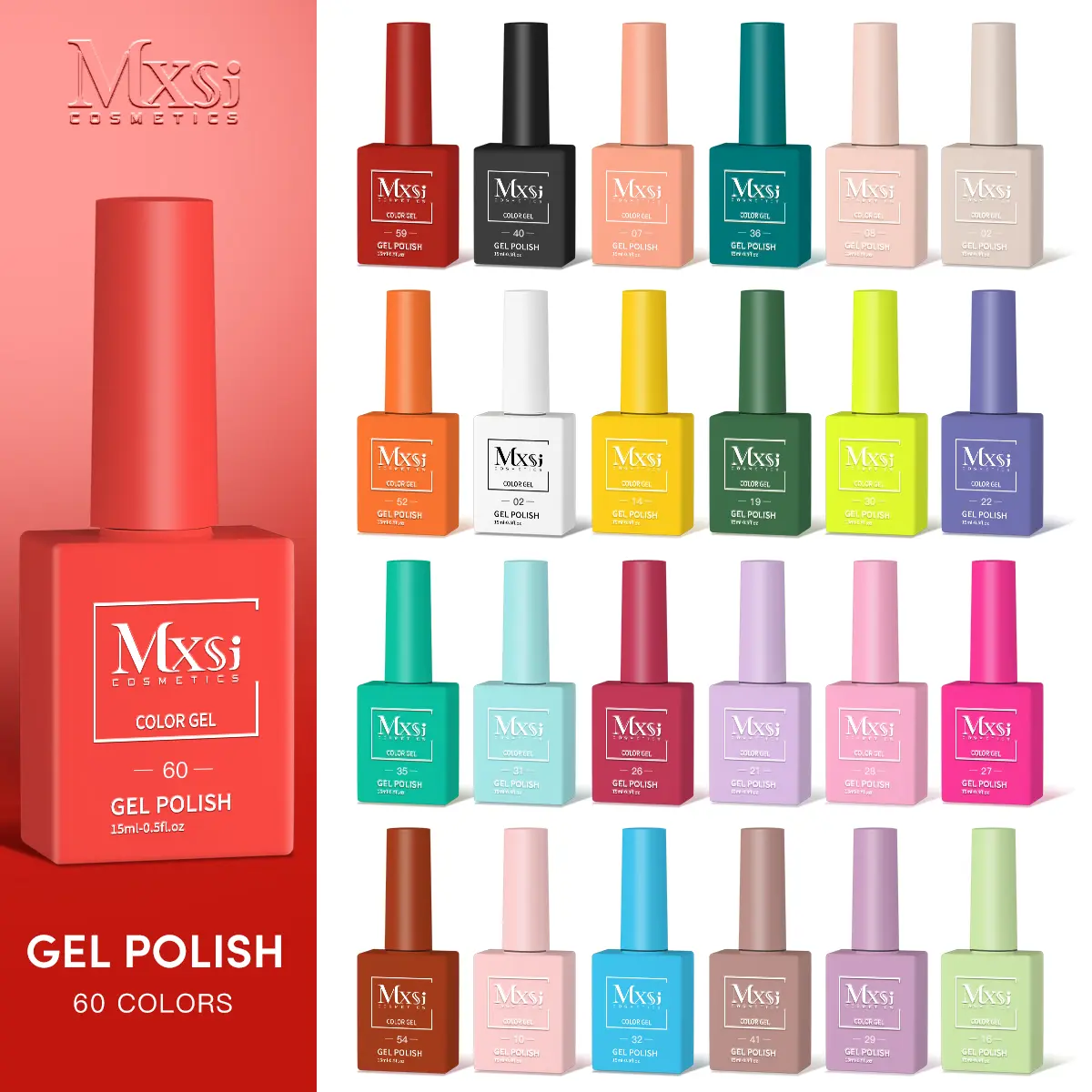 Mxsi 60 Colors Gel Nail Polish Set 15ml Glitter Soak Off UV Semi Permanent Varnish Art Salon Very Good Nail Accessories Gel Kit