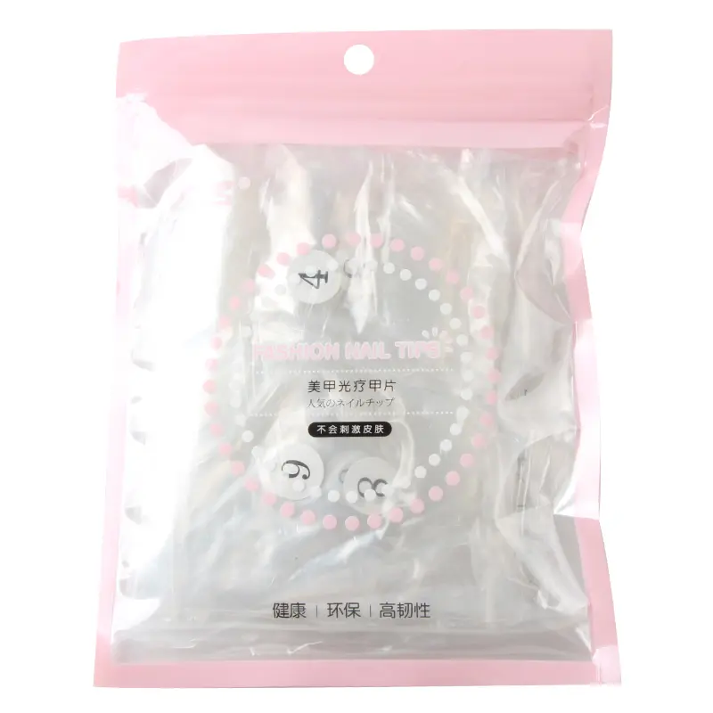 TSZS 500pcs/bag Elegant Transparent Natural Half False Nail Tip Long-billed Duck Acrylic Half Nail Extensions French Manicure