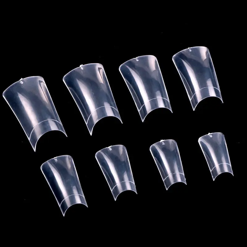 TSZS 500pcs/bag Elegant Transparent Natural Half False Nail Tip Long-billed Duck Acrylic Half Nail Extensions French Manicure