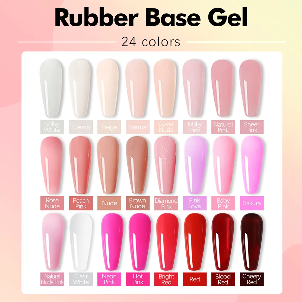 FZANEST 6 in 1 Rubber Cove Base Gel Self-Leveling Builder Molding Gel Nail Strengthener Quick Extension Gel Salon Professional