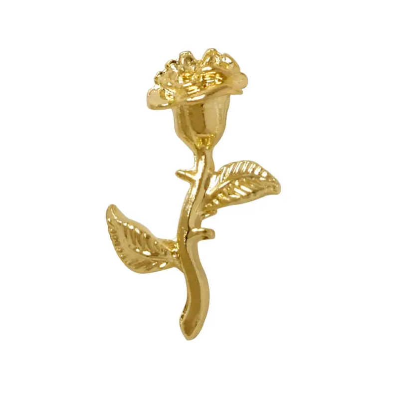 10Pcs 3D Rose Nail Art Ornament DIY Craft For Acrylic Nail Decoration Gold/Silver 7 Unique Shapes Flower DIY Charms Jewelry