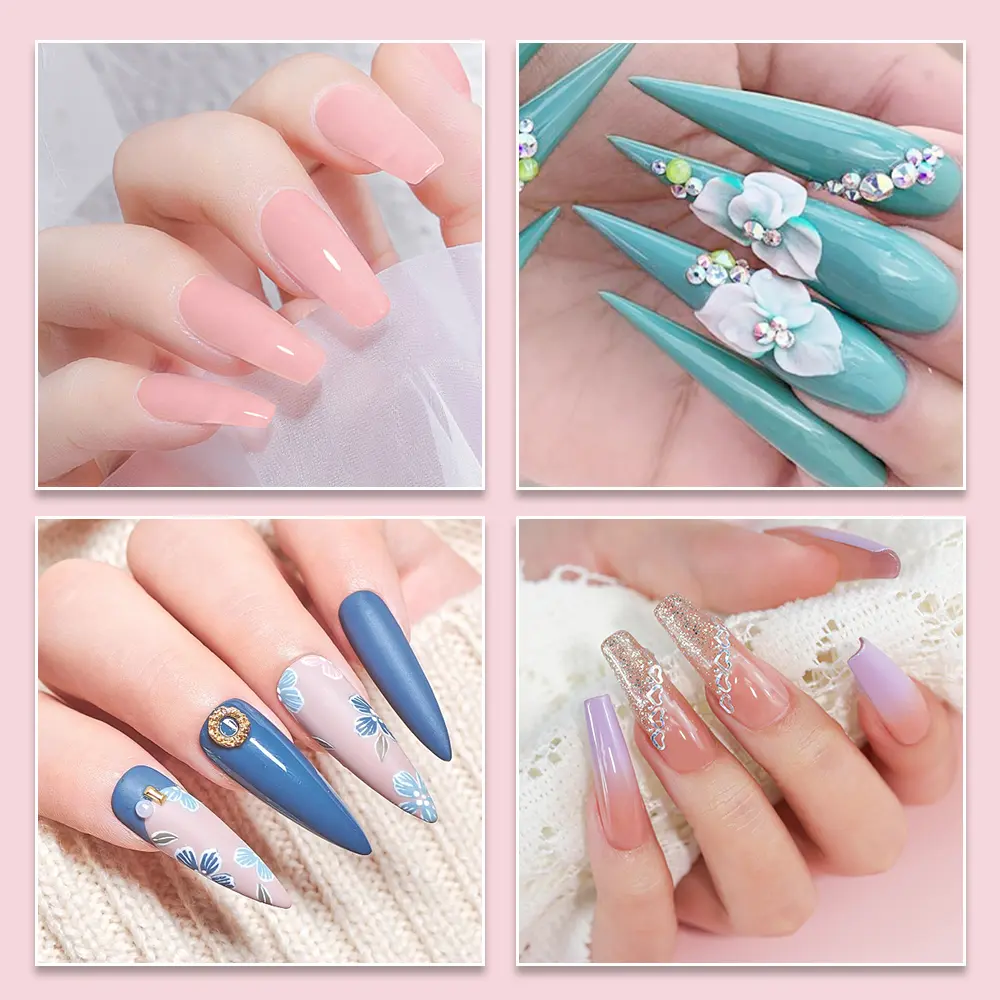 Nail Acrylic Powder and Liquid Monomer Nails Art Decoration For Manicure Set Kit Crystal Nail Glitter 3D Nail Tips Carving Tools