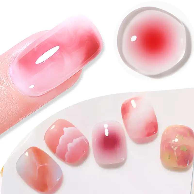 BORN PRETTY Clear Blooms Gel 10ML Soak Off Watercolor Nail Gel Polish for Spreading Effect Marble Gel Nail Polish Painting Nails