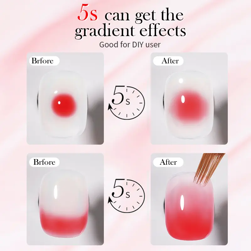BORN PRETTY Clear Blooms Gel 10ML Soak Off Watercolor Nail Gel Polish for Spreading Effect Marble Gel Nail Polish Painting Nails