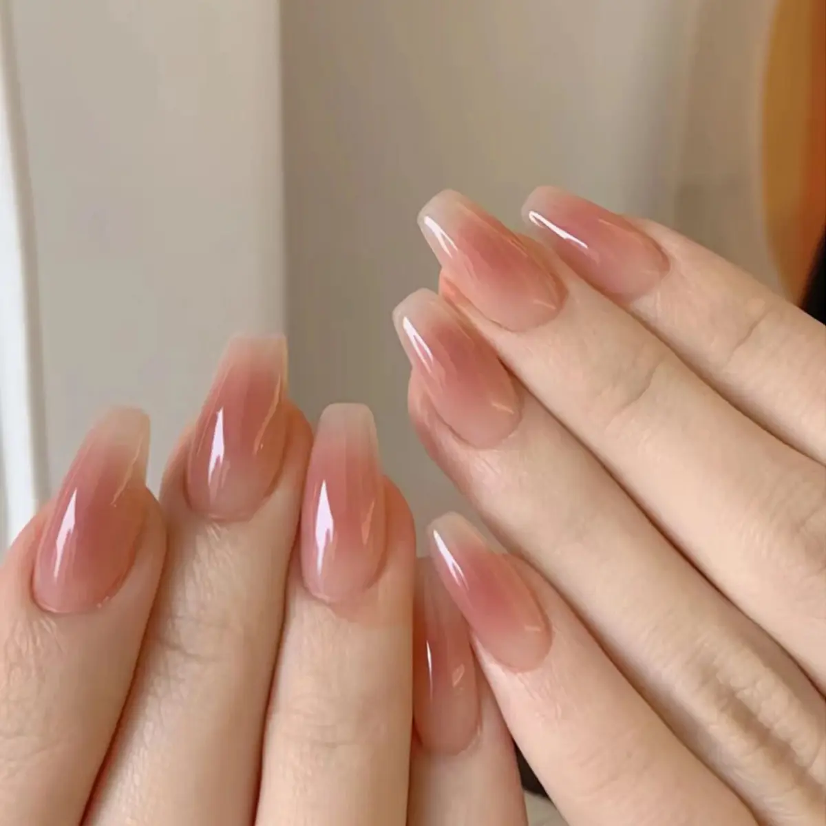 New Fashion Women Girls 24Pcs/Set Short Ballet French Pearl Ribbon Decoration Full Coverage Wearable Fake Nail Press on Nail Art