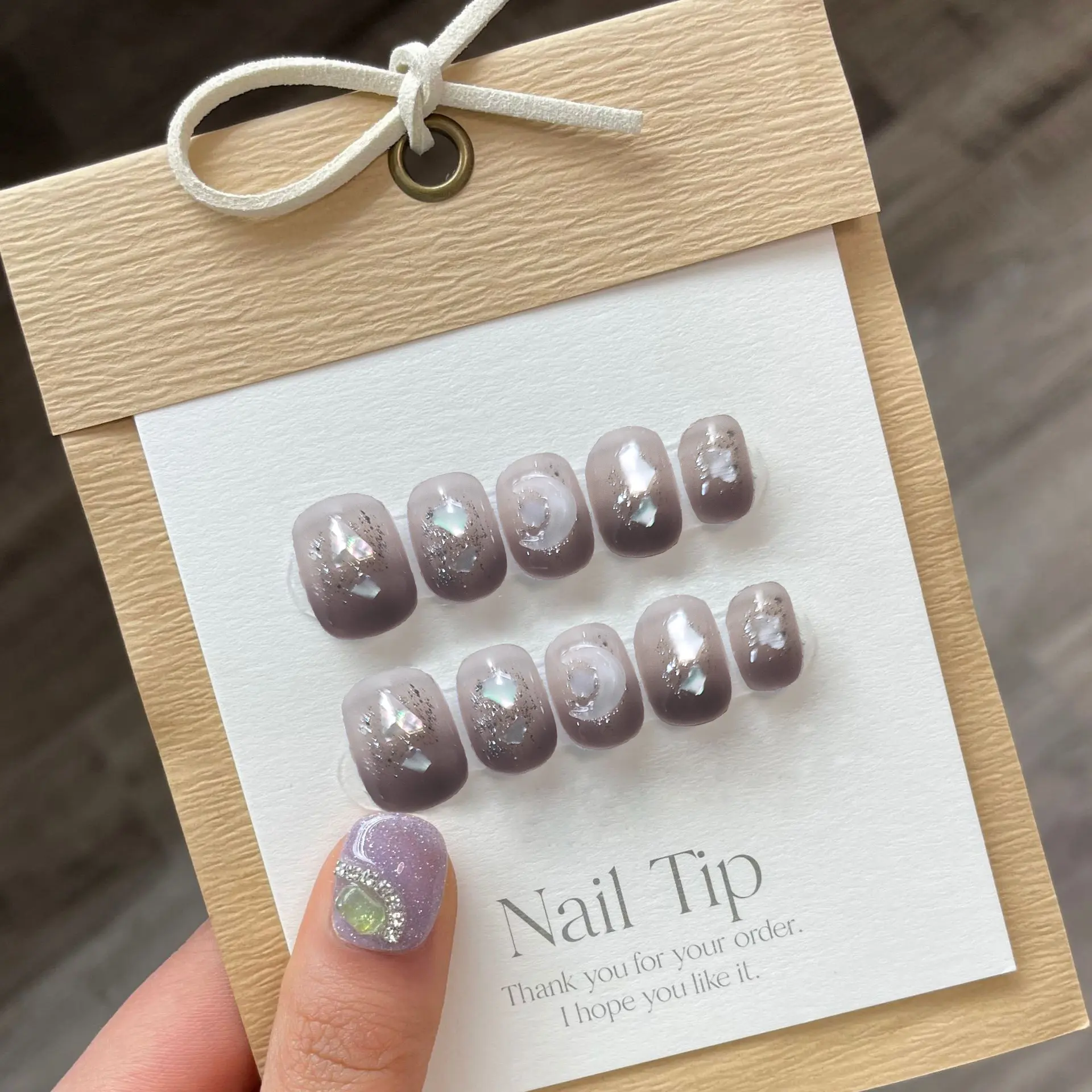 Short Nails Set Press On Handmade Professional Nails 3D Heart Designs Charms Artificial Nails For Teens Nailworld Store Nail Art