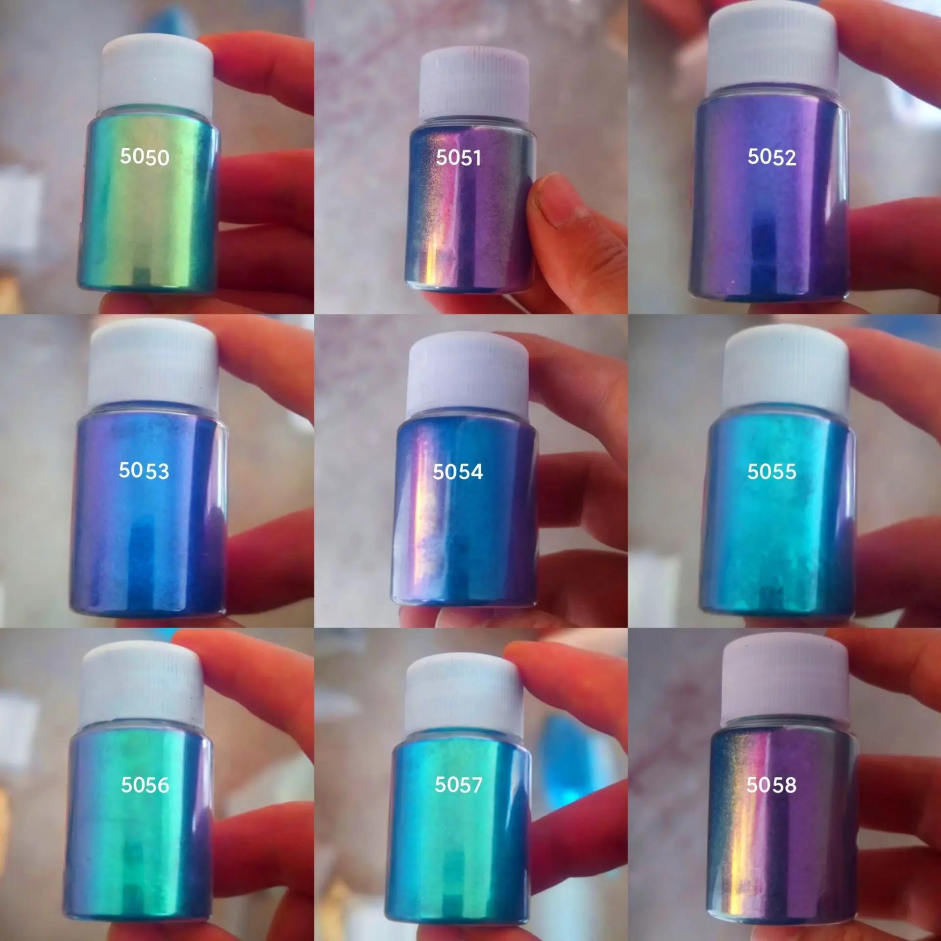 Chameleon Powder  20 Colors Shift Mica Powder for Epoxy Resin, Pearl Pigment Powder for Soap Making, Cosmetics, Nail Polish