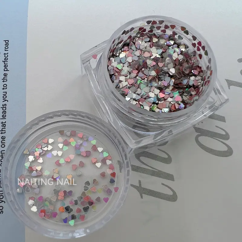Dark Red Mini Star Love Glitter Nail Accessories Shiny Handmade DIY Wearable Nail Decoration Accessories