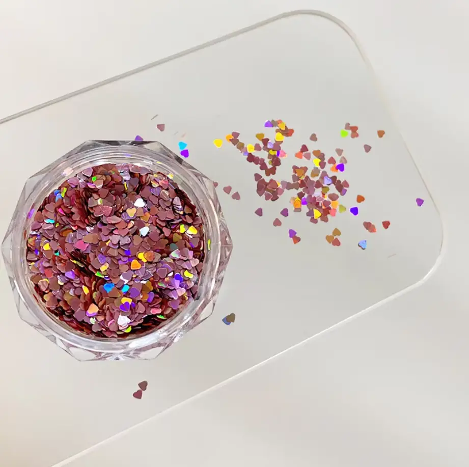 Dark Red Mini Star Love Glitter Nail Accessories Shiny Handmade DIY Wearable Nail Decoration Accessories