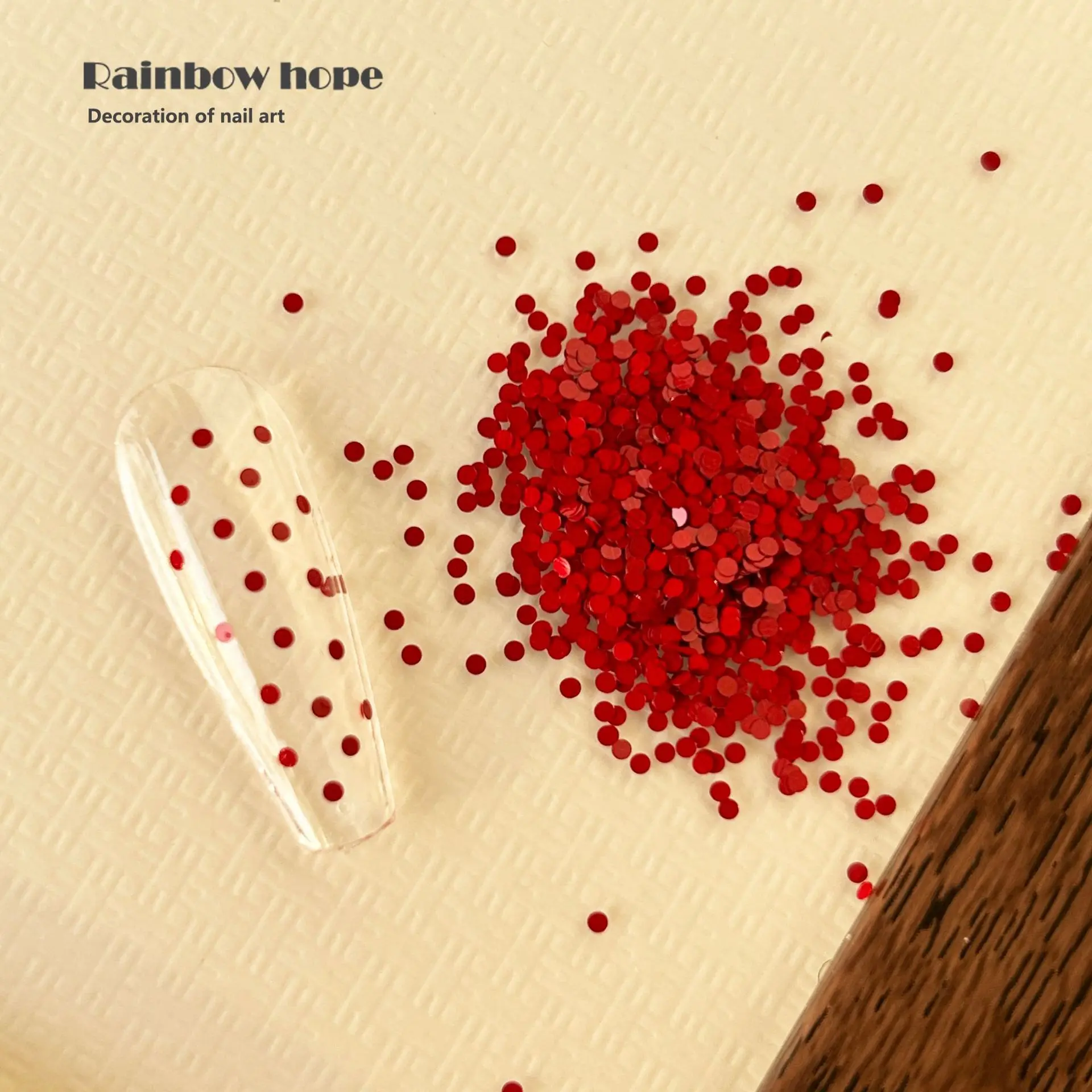 Dark Red Mini Star Love Glitter Nail Accessories Shiny Handmade DIY Wearable Nail Decoration Accessories