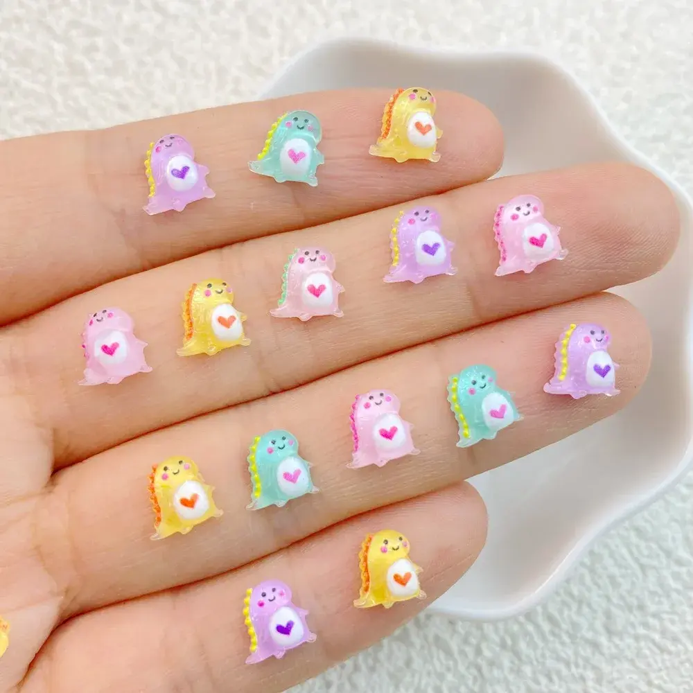 50Pcs New Mini Cute Cartoon Dinosaur Nail Art Accessories DIY Craft For Nail 3D Decorations Jewelry