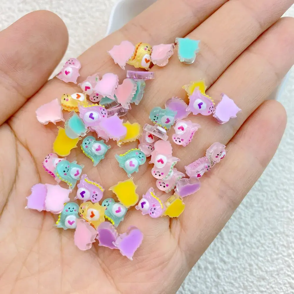 50Pcs New Mini Cute Cartoon Dinosaur Nail Art Accessories DIY Craft For Nail 3D Decorations Jewelry