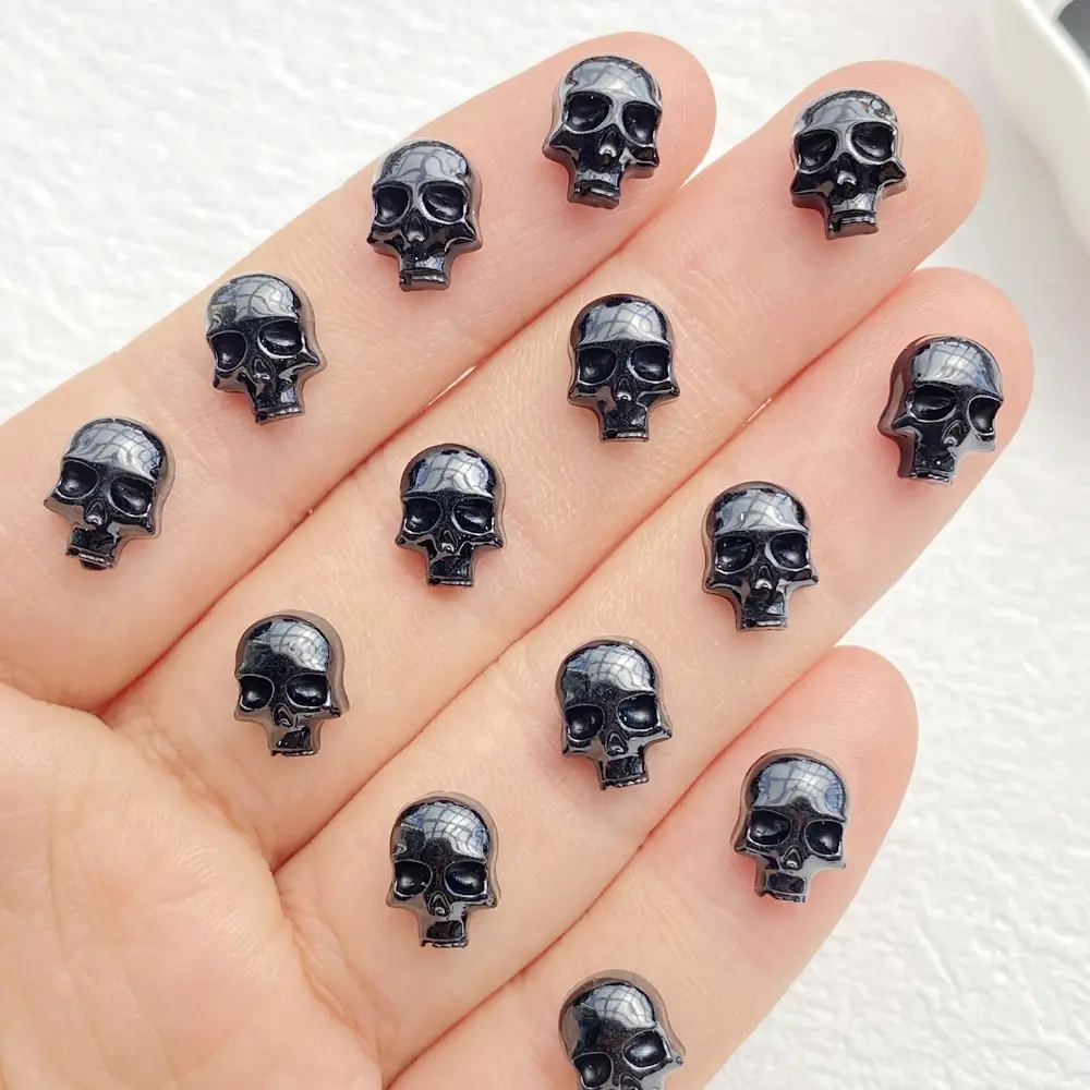50pcs Resin Cartoon Halloween Skull Flatback Nail Art Decor DIY Scrapbook Jewellery Accessories Crafts