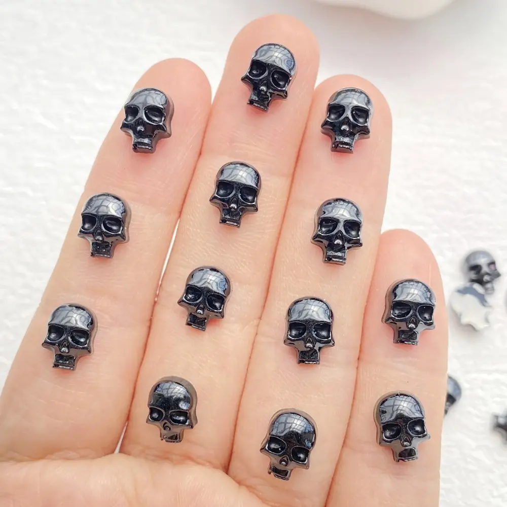 50pcs Resin Cartoon Halloween Skull Flatback Nail Art Decor DIY Scrapbook Jewellery Accessories Crafts