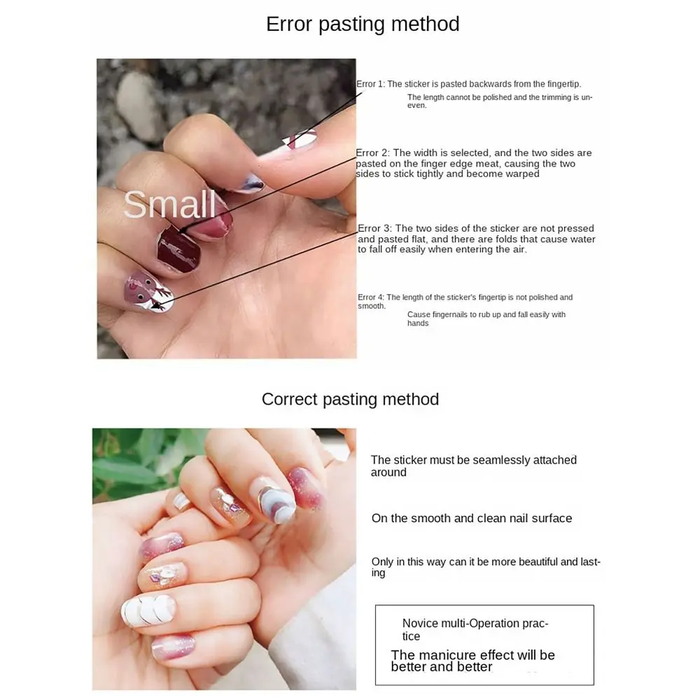 Semi Cured Gel Nail Stickers INS Trendy Floristic Full Cover Nail Patch 14Strips Gel Nail Polish Strips DIY Nail Art Making
