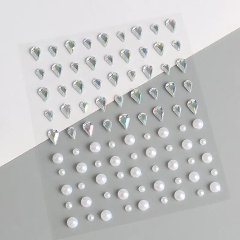Face Jewelry Makeup Diamond Eye DIY Body Crystal Tattoo Nail Art Eye Shadow Flower Sticker Tears Moon 3D Rhinestones Decorations
