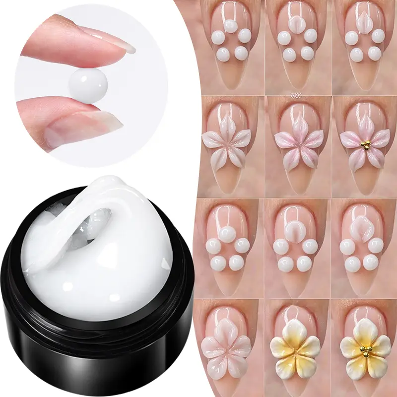 BORN PRETTY 15ml Clear Non Stick Hand Extension Gel Nail Polish for 3D Shaping Nail Art Solid Milky Jelly Hard Gel for Fake Nail