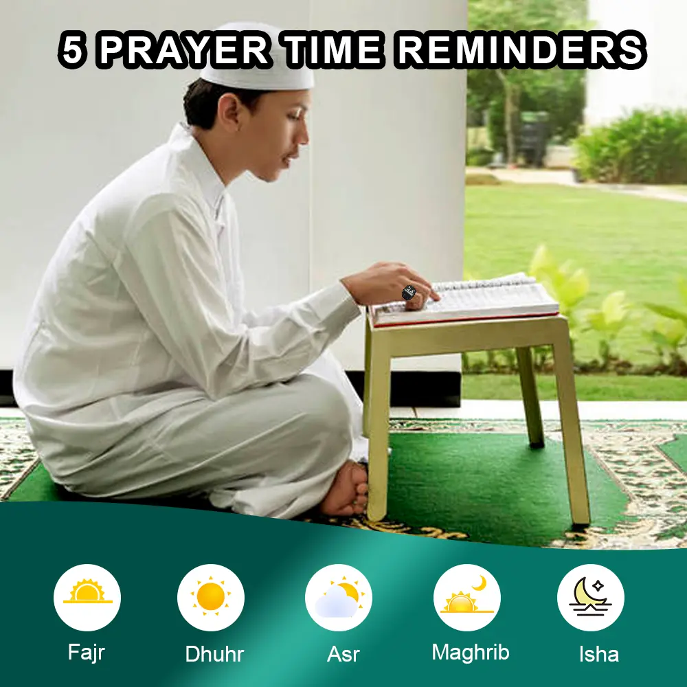 New Smart Tasbih Tally Digital Counter for Muslims Tasbeeh Zikr Ring 5 Prayer Time Vibration Reminder Waterproof