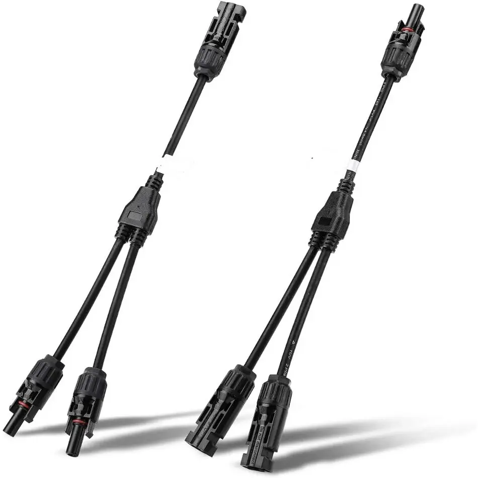 1 Pair Solar Connectors Y Branch Parallel Adapter Cable Wire Plug Tool Kit for Solar Panel Waterproof Connect Wire for Solar