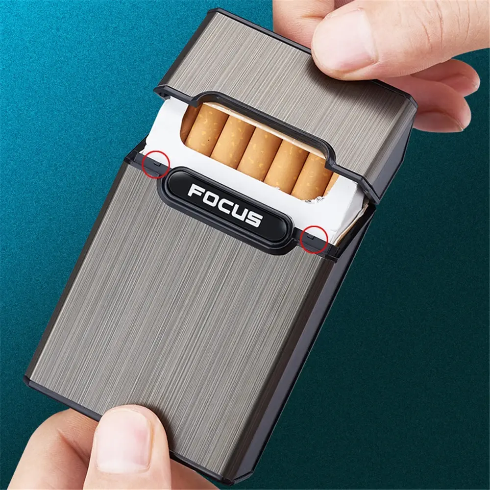 Metal Cigarette Case Waterproof Cigarette Box Portable Flip Cover 20pcs Cigarettes Tobacco Holder Storage Container Smoking Tool