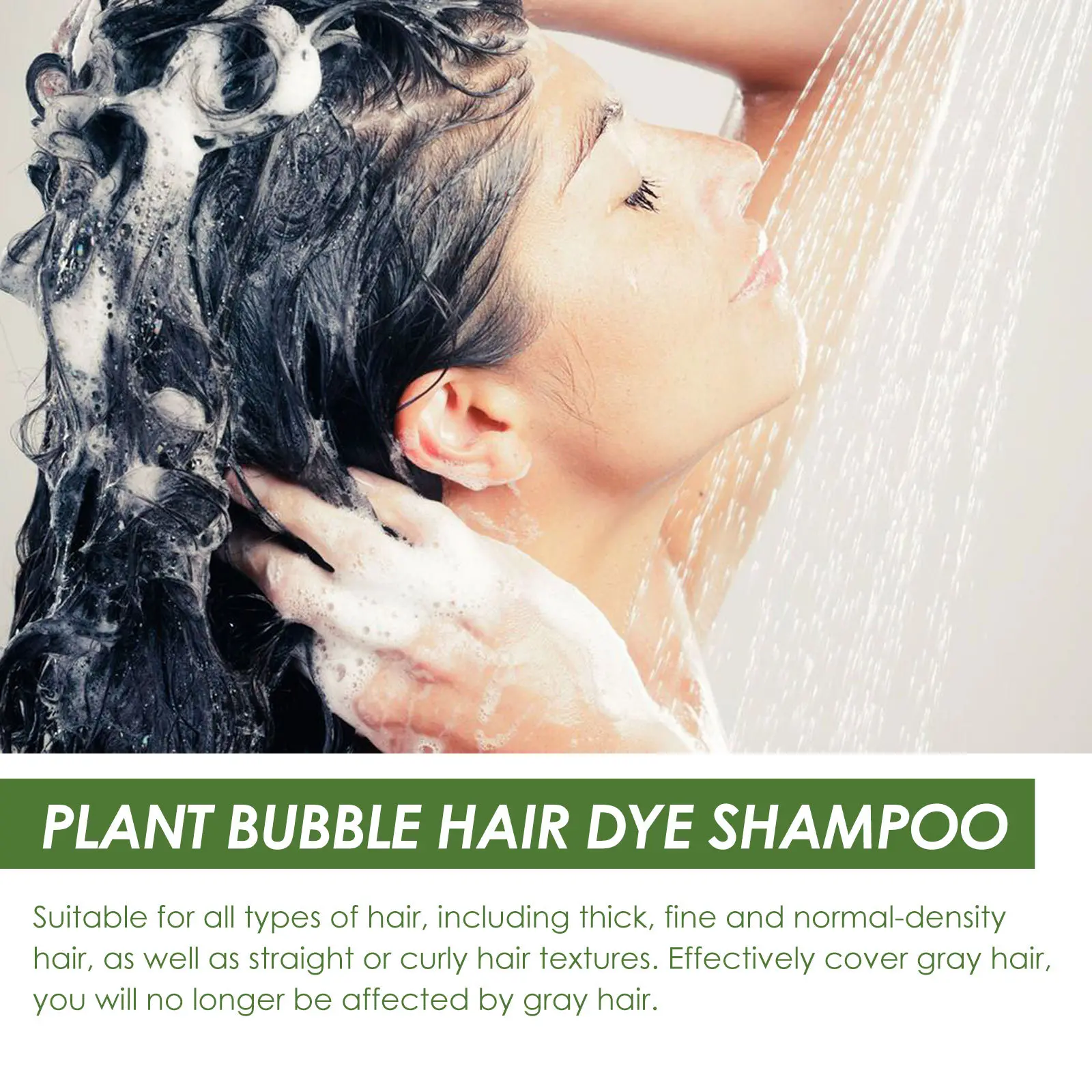 Hair Darkening Shampoo White To Black Cover Gray Nourishing Permanent Blackening Natural Plants Bubble Hair Coloring Cream 100ml