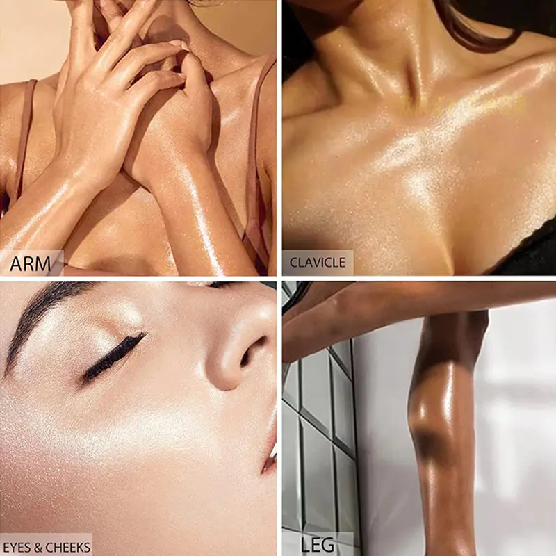 6-Color Diamond Highlighter Powder Spray Waterproof High Gloss Glitter Body Bronzer Highlight Powder Face Contour Illuminator