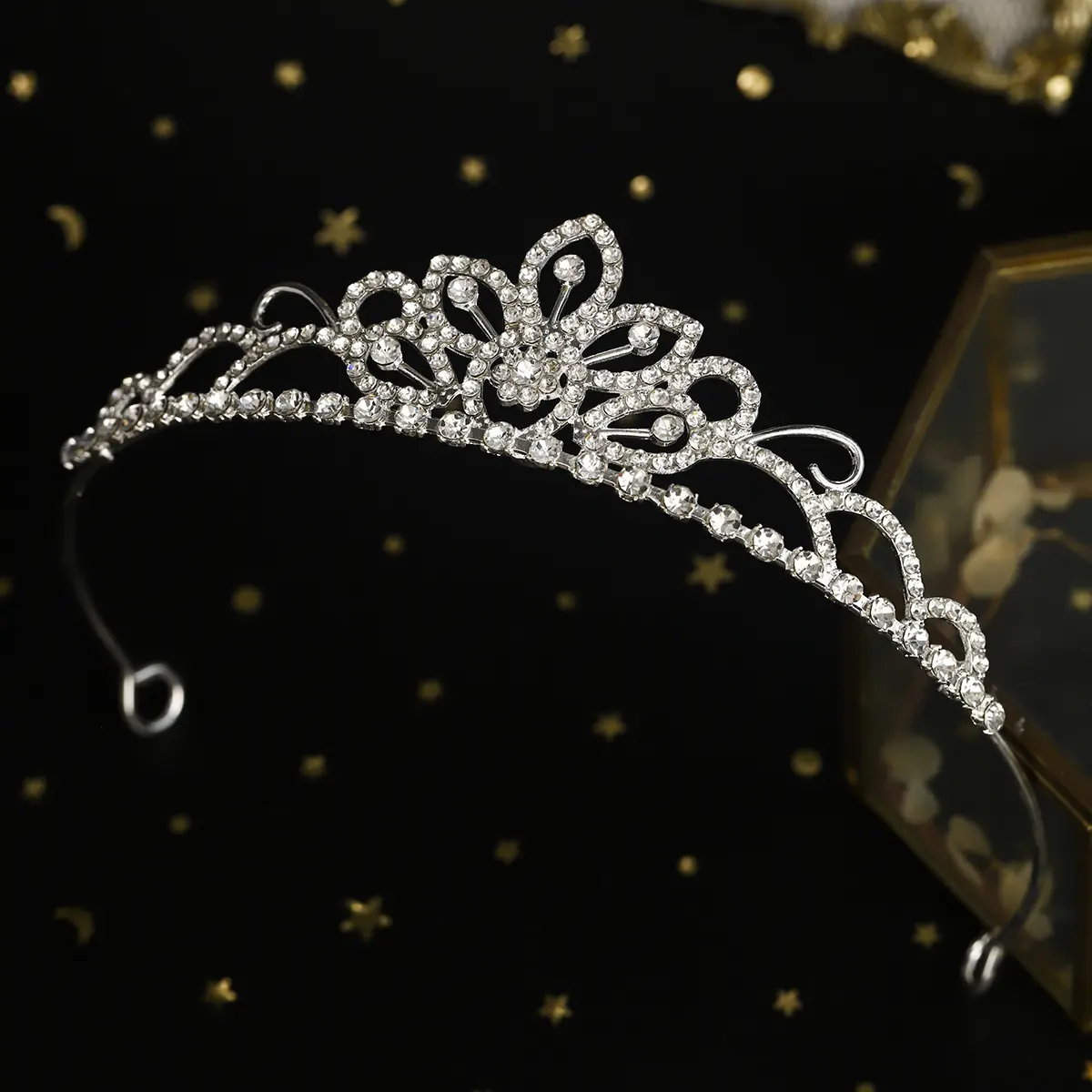Luxury Rhinestone Flower Princess Crown Party Wedding Women's Tiara Headdresses Classic Hair Accessories Jewelry