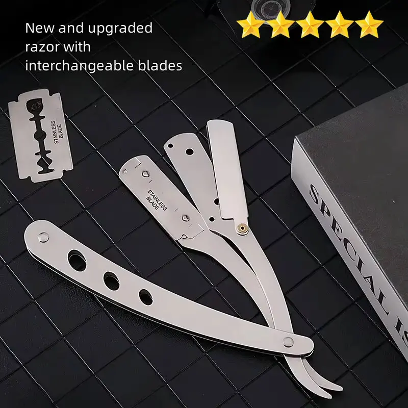 【Hot sales】Foldable Hair Blade Barber Straight Razor For Shaving Men Manual Face Care Beard Hairdressing Tool