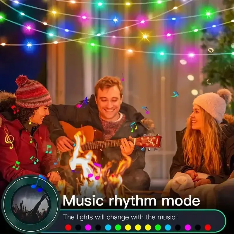 RGBIC LED String Lights Smart USB Fairy Light Bluetooth APP Remote Control Waterproof Dreamcolor for Christmas Tree Home Decor