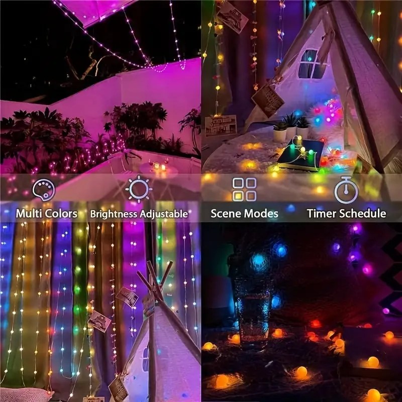 RGBIC LED String Lights Smart USB Fairy Light Bluetooth APP Remote Control Waterproof Dreamcolor for Christmas Tree Home Decor