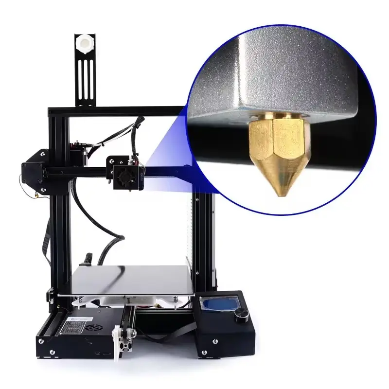 MK8 Brass Nozzle 0.2MM 0.3MM 0.4MM 0.5MM 0.6MM 0.8MM 1.0MM Extruder Print Head Nozzle For 1.75MM CR10 CR10S Ender-3 3D Printer