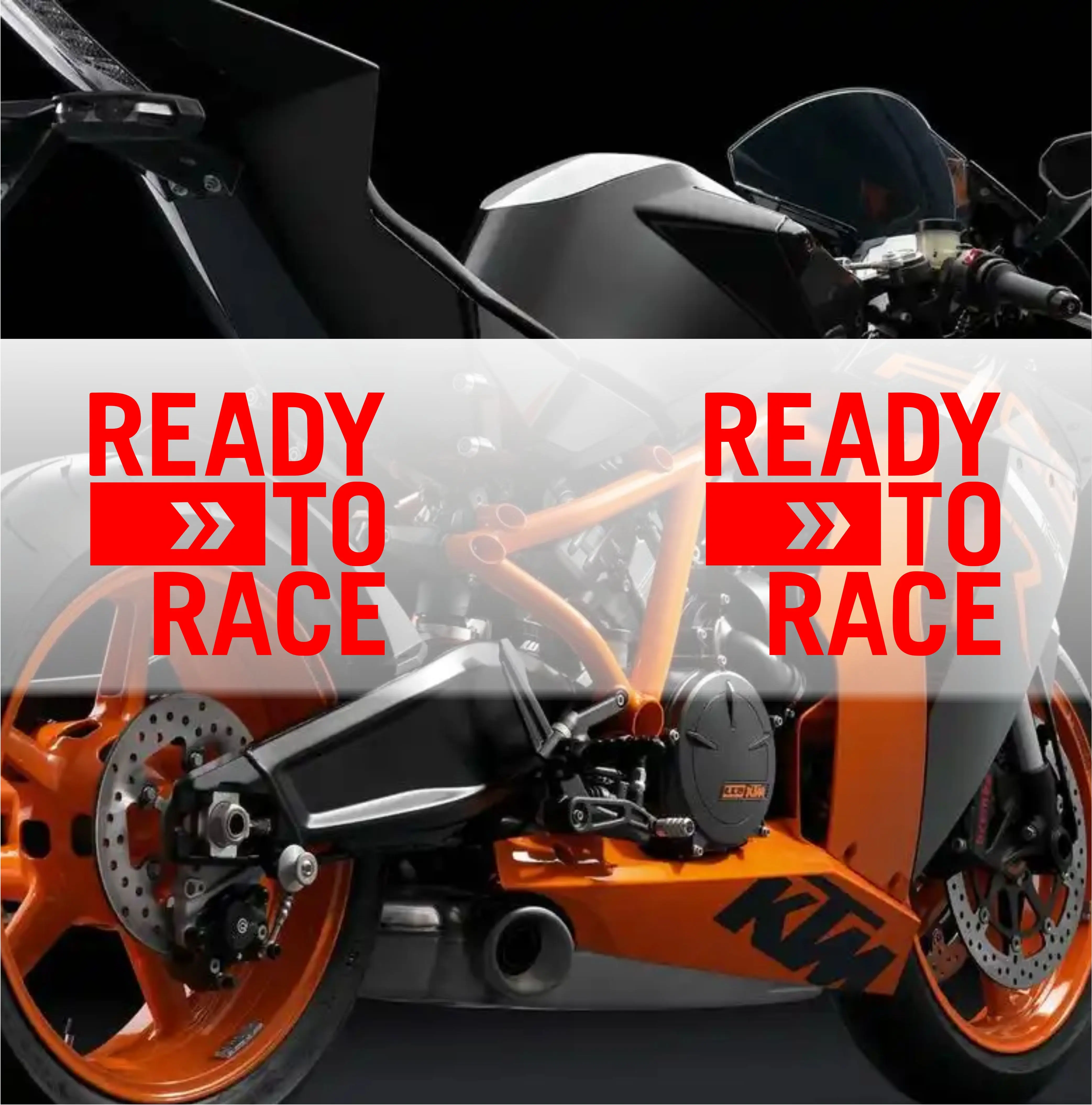 2PCS READY TO RACE Logo Motorcycle Stickers Waterproof Decals for KTM Super Adventure Duke RC 390 690 790 890 1090 1190 1290 R