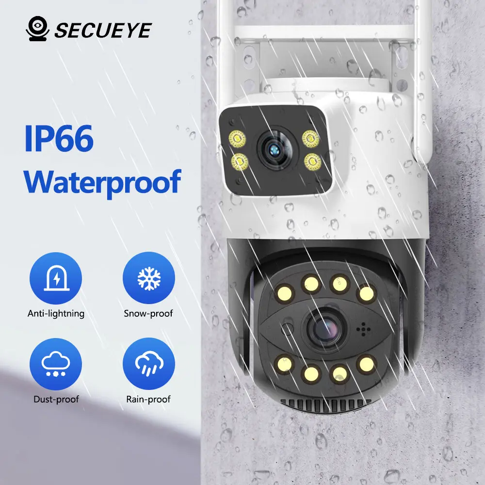 6MP HD IP Wifi Camera Outdoor 5G Dual Lens Dual Screen Icsee App Auto Tracking Waterproof Security Video Surveillance Police