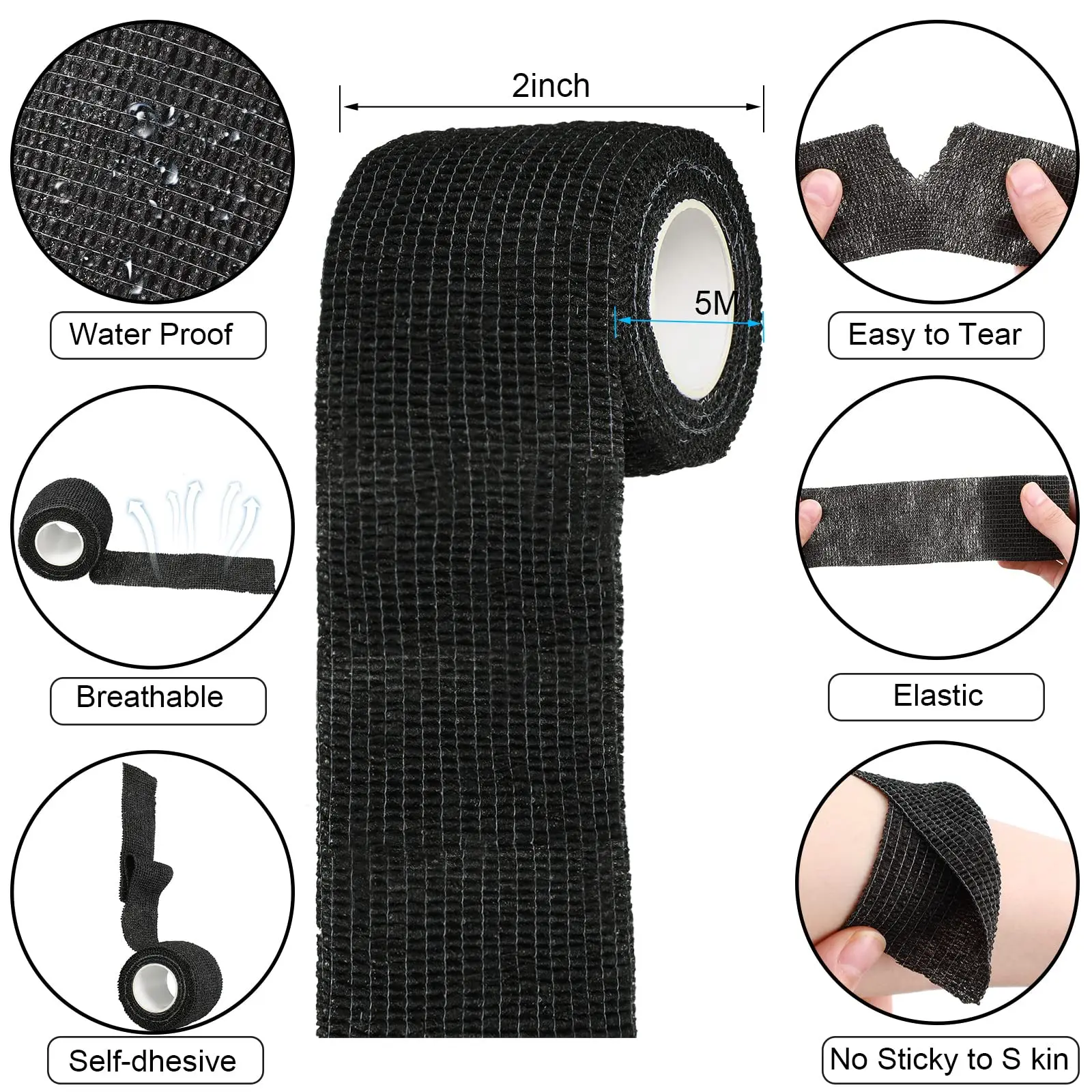 4.5M Self-Adhering Bandage Fixing Bandage Animal Bandage  Disposable Hand Tearing Waterproof Elastic Bandage for Pets
