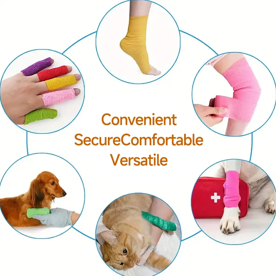 4.5M Self-Adhering Bandage Fixing Bandage Animal Bandage  Disposable Hand Tearing Waterproof Elastic Bandage for Pets