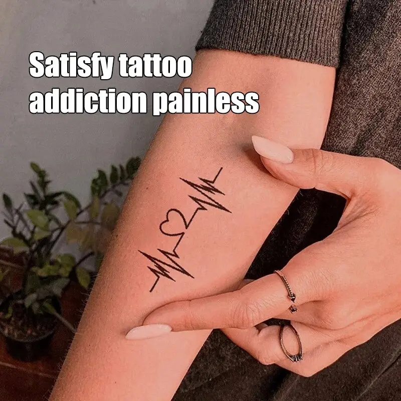 60pcs Herbal Tattoo Stickers with Juice Semi Permanent Waterproof and Non Reflective Small Image Tattoo Cartoon Stickers
