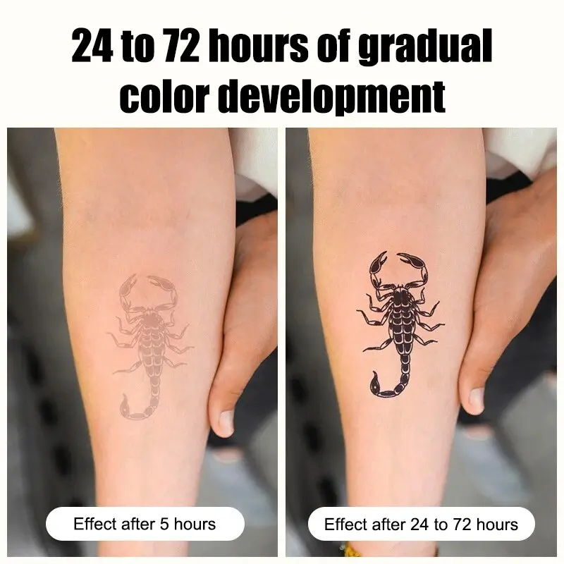 60pcs Herbal Tattoo Stickers with Juice Semi Permanent Waterproof and Non Reflective Small Image Tattoo Cartoon Stickers